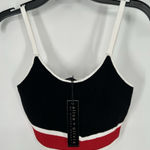Alice + Olivia  Maude Bralette Tank Top Shirt Wool Blend Red Black Striped XS Photo 0