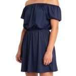 Black Halo off the shocker Short Puff Sleeves Navy Blue 6 Mini Dress NEW Photo 0