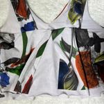 ZARA  White Floral Cropped Swing Tank Top Photo 5