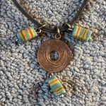 Boho Leather Cord Necklace w/ East Africa 1941 Coin Photo 1