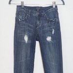 Judy Blue Distressed Skinny Jeans Size 25 Dark Wash Stretch Skinny Low-Rise Jean Photo 2