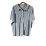 Love, Fire Women's Love Fire Light Blue Short Sleeve Polo Shirt Plus Size 2X Photo 6