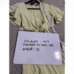 Lulus  Pale Yellow Cutout Tie Front Midi Dress Puff Sleeve XS Photo 4