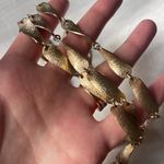 Vintage necklace Tortolani Links Brushed Gold tone long infinity Strand chain Photo 5