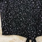 Hot Topic Constellation Tie Front Button Up Top Womens S Black Goth 90s Photo 5
