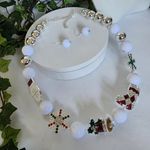 Christmas Winter Necklace with Earrings Set New Silver Photo 1