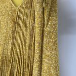 Old Navy  Pleated Mini Swing Sun Dress Mustard Yellow Floral Sleeveless Size S Photo 2