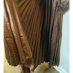 Ieena for Mac Duggal Brown Long Sleeve Pleated Full Skirt Cut Out Sides Gown 6 Photo 8