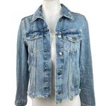 ZARA Authentic Denim By TRF Blue Long Sleeve Collared Denim Trucker Jacket Sz S Photo 0