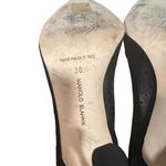 Manolo Blahnik Sohemias 105 Polka Dot Mesh Pumps Black With Flower Appliqué Photo 10