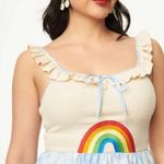 Unique Vintage Ivory Crochet & Cloudy Sky Babydoll Dress NWT | 2XL | Photo 1