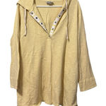 Wild Palms Hooded Sweatshirt Top‎ Size Large Long Sleeve Cotton Beach Vacation Yellow Photo 0