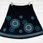 Heart soul Black Embroidered‎ Cotton Blend A-Line Skirt - Bohemian, Casual Size 3 Photo 0