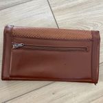 Vintage Avon Wallet Brown Faux Leather‎ Snake Accent Checkbook Clutch Photo 2