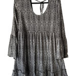 Sea Gypsies ‎ Dress Womens Medium Long Sleeve Boho Mini Ruffle Hem Tie Back Photo 0