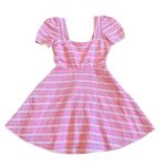 Love Shack Fancy  Drella Mini Dress Pink Lace Trim Short Sleeve Size 00 Women's NWT Photo 1