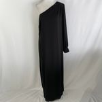Krisa New One Sleeve Maxi One Shoulder Long Sleeve Side Slit Dress Black Size XS Photo 3