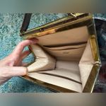 Vintage 50/60s Bellestone brown alligator leather clasp frame purse Photo 10