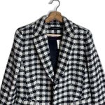 Talbots Blazer Womens 10 Black White Houndstooth Wool Blend Tweed Jacket office Photo 1