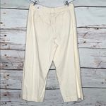 Lane Bryant  NWT Size 16P Cream Soft Linen Blend Mid Rise Pull On Wide Leg Pants Photo 2
