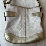 Coach Signature Hobo Shoulder Bag Cream/Off-White w/Gold Leather Trim/Accents Photo 10