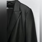 ZARA STRAIGHT CUT FAUX LEATHER BLAZER Black Size XS NEW Photo 9