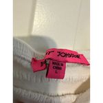 Betsey Johnson Womens White Textured Dress With Lace Puff Sleeves Size L Photo 4