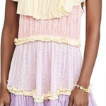 Pitusa Rainbow Ruffle Mini Dress S Petite Tiered Flowy Colorful Flutter Sleeves Pink Size undefined Photo 0