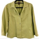 Sigrid Olsen Green Linen Blazer Size XL Photo 0