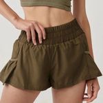 Free People NWOT  Movement Get Your Flirt On Athletic Shorts Dark Olive size XS Photo 0