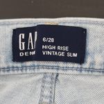 Women's High-Rise Vintage Slim Leg Jeans Size 6 Gap Button-Fly Cropped Denim Photo 4
