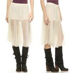 Free People Lace Wide Leg Culottes Shorts Sheer Lacy Pants Ivory Boho Womens 10 Photo 3