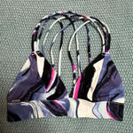 Victoria's Secret VS PINK Victoria’s Secret Blue Marbled Bikini Cross Top Size XS EUC Photo 0