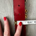 EXPRESS 90s 00s  belt leather metal statement burgundy gold small Photo 6