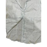 Caribbean Joe  light blue Linen‎ Shirt Short Puff Sleeve Ruffle Shirt Size L Photo 3