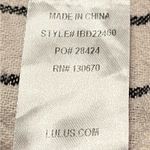 Lulus Fairlyn ivory and blue linen blend striped tie front crop top, size Medium Photo 5