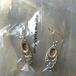 Tiger's eye 925 rj stamped hook earrings Silver Photo 2