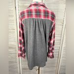 Knox Rose Women's Cranberry Plaid Button Down Shirt with Gray Thermal Back-XXL Photo 2
