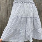 Cupshe  Blue & White Puff Sleeve V-Neck Ruffled Hem Mini Dress Vacay Summer Sz Sm Photo 4