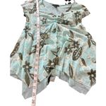 90s Y2k Babydoll Tank Fairy Core Floral Print Handkerchief Hem Size S Sheer Photo 5