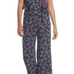 Paige Paletta Floral Print Crop Jumpsuit Sleeveless Blue Pink Tassels Size M Photo 0