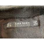 ZARA  Basic Black Sheer Line Short Sleeve Silver Sparkle  High Neck Mini Dress L Photo 5