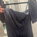 Anthropologie BY  (NWT) The Femme Velvet Jumpsuit, Dusty Blue, Size 12 Photo 4