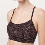 Lululemon Flow Y Bra Nulu Spanish Rose Lacescape Pink Black Size 4 Soft Like New Photo 0