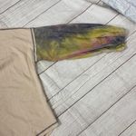 Entro women S tie dye sleeve waffle print top brand new beige Photo 8