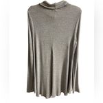 Deletta Anthropologie  grey ribbed knit tunic top swing turtleneck Large Photo 1