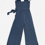 Kaileigh Stitch Fix  Rica Knit Crop Navy Pattern Jumpsuit Photo 6