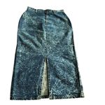 Vintage 80s Gazoz Denim Skirt Size 28 Acid Wash Zipper Pockets Belt Loops Blue Photo 4