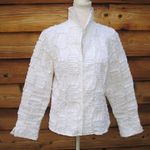 Samuel Dong White Zip Front Embellished Jacket White Size XL Photo 0