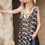 Anthropologie brand tiny , Embroiderd black and off white Chaparral Tank Photo 0